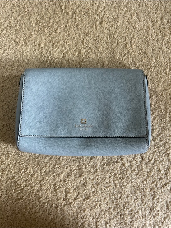 kate spade Handbags - Kate Spade New York Light Blue Crossbody with Silvee Hardware and Logo Accent